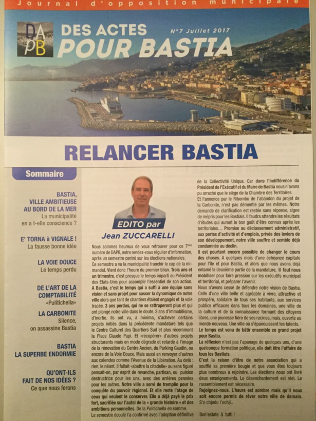 Journal n°7 Des Actes Pour Bastia Journal n°7 Des Actes Pour Bastia