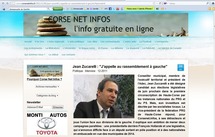 Article "J'appelle au rassemblement à gauche" - Corse Net Infos 9 décembre 2011