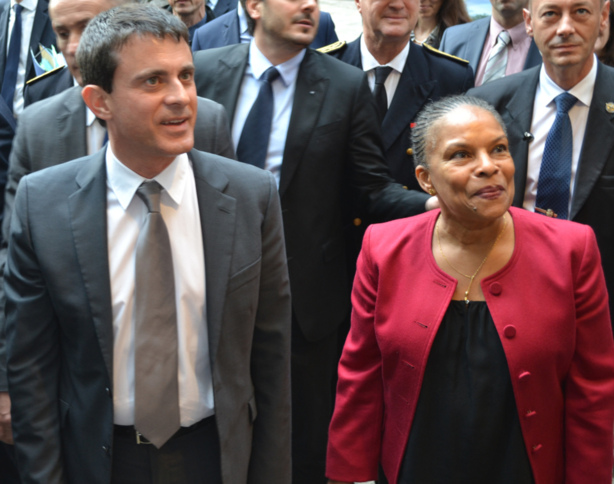 Manuel Valls et Christiane Taubira, deux ministres de la République à Bastia