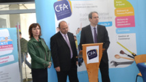 Jean Zuccarelli, conseiller exécutif de Corse en charge de la formation professionnelle, président de l’ADEC, aux côtés du Président du CFA de Haute-Corse et de la Directrice du Pôle Emploi de Bastia