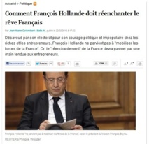 "François Hollande paie son courage politique" "François Hollande paie son courage politique"