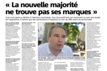 Interview Jean Zuccarelli "La nouvelle majorité ne trouve pas ses marques" - Corse-Matin 1er juillet 2014