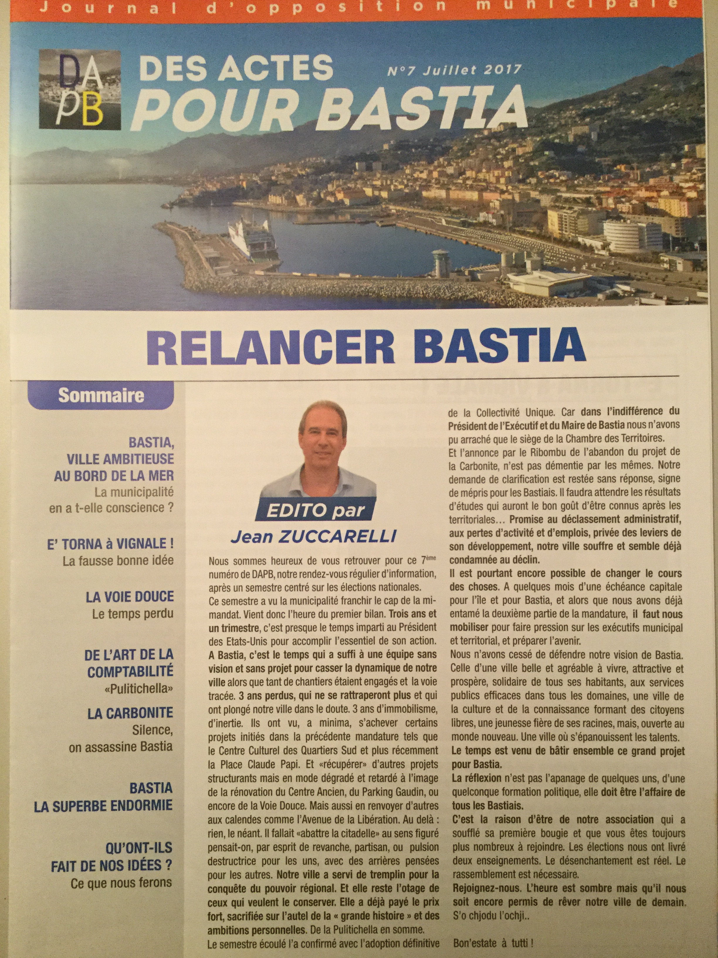 Journal n°7 Des Actes Pour Bastia