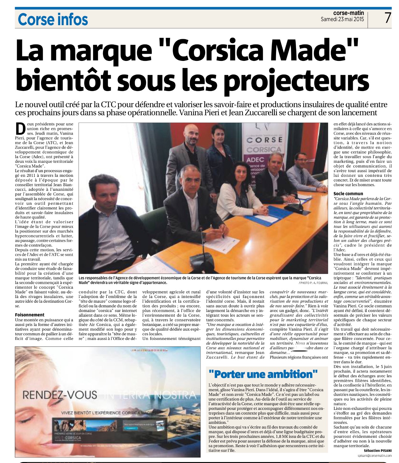 Corsica Made: nos produits protégés et notre identité valorisée au service du développement économique.