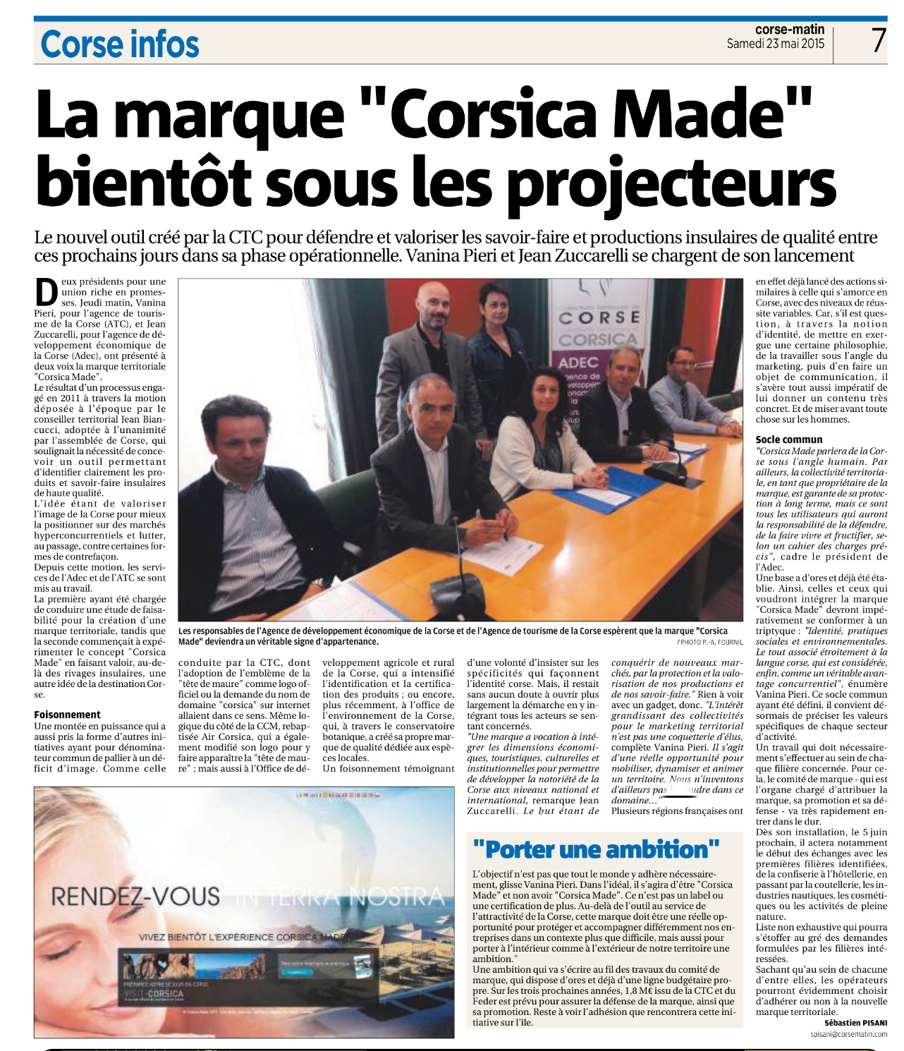 Corsica Made: nos produits protégés et notre identité valorisée au service du développement économique.