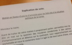 Vote contre la motion d'amnistie : notre explication de vote.